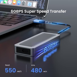 SETMSPACE SATA Enclosure 4T, Tool-Free M.2 Enclosure, 6GBPS, Aluminum SSD Enclosure for M.2 PCIe SATA, B-Key/ B+M Key,SATA 2230, 2242, 2260, 2280, Support UASP Trim,Tool-Free