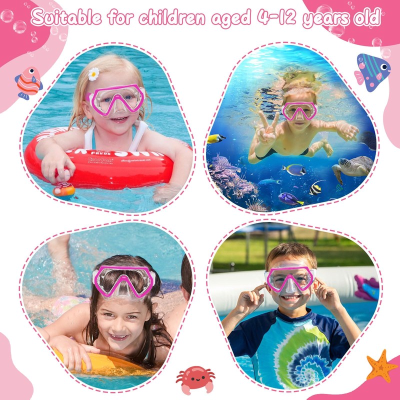 JATEKA Swimming Goggles Set for Children 4-12 Years Pink