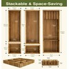 KOCWELL Bamboo Silverware Drawer Organizer with Knife Block, 5 Removable