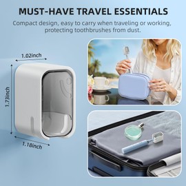 GONGQIN Travel Toothbrush Head Cover 2PCS, Electric Toothbrush Covers Caps, Ventilated Toothbrush Protectors Caps for Travel, Camping, Bathroom, Business, Grey