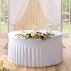 Htper 6 Pack White Spandex Round Tablecloths for 60 inch