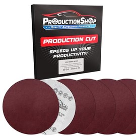 ProductionShop Premium 9" Red 80 Grit Hook & Loop Sanding Discs, Box of 20 - Sandpaper for Drywall Power Sanders, Coarse-Cut Abrasive - Woodworking, Sand Wood Metal Automotive Paint