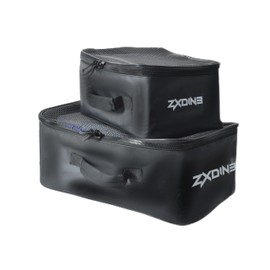 ZXDIN3 PVC Mesh Fishing Tackle Bags Combo Set | Heavy Duty Compact Water-Resistant Tarpaulin Fish Grab Bag | Garage Drawer Oraganizer Storage | Zipped Mesh Open Top with Optimal Drainage