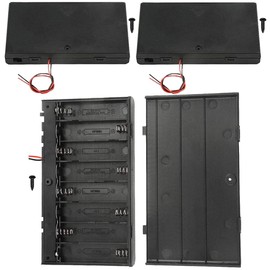 MKBKLLJY 3Pcs 8 AA 12V Thicken Battery Holder Base Box Black Battery Case Holder with ON/Off Switch,Wire,Cover and Mounting Screws,for DIY and dc Equipment