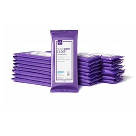 Medline ReadyBath LUXE Extra Thick Adult Bath Wipes, 192 Count (8 Wipes per Pack, 24 Packs), Unscented, No-Rinse Formula with Aloe, Hypoallergenic Shower Wipes for Sensitive Skin, 8 x 8 Inches