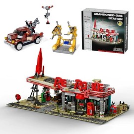 Red Rocket Gas Station Building Sets for Adults, Store Modular Building Architecture with Figures, Collectibles Toys Ideal Gifts & Christmas Home Decor for Game Youmko Fans (2267 Pcs)