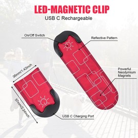 Flintronic Reflective Running Gear Set, Magnetic LED Clip Lights, Rechargeable Magnet Clip, Running Safety Lights with 3 Lighting Modes, High Visibility, Brightly Luminous for Night Running, Cycling