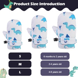 QKURT Kids Warm Gloves, Toddler Snow Mittens Fleece Lining Gloves Windproof Warm Gloves Winter Thermal Mittens Outdoor Play Gloves