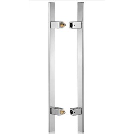 TOGU TG-6018 12 inches Solid Standoffs Heavy-Duty Commercial Grade-304 Stainless Steel Push Pull Door Handle/Barn Door Pull Handle/Glass Pulls, Mirror Polished Chrome Finish