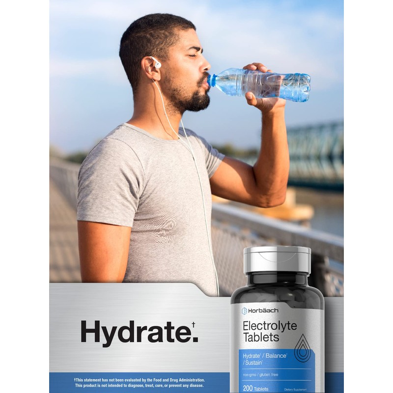 Horbäach Electrolyte Tablets | 200 Count | Vegetarian | Keto-Friendly
