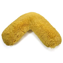 Teddy V Shaped Complete V Pillow or V Case Only For Neck Maternity Back Support Soft Warm Plush Cosy Fleece V Shape Cover (Teddy Cuddles Ochre, Teddy Cover Only)