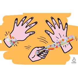 DUCKIEZ Snap Bracelets for Kids Party Bag Fillers Slap Bracelet Snap Band Boys and Girls Bracelets Wristbands (Sinterklaas, 12, Bracelet)