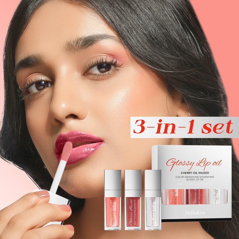 Plumping Lip Glow Oil Set Moisturizing Tinted Lip Oil with