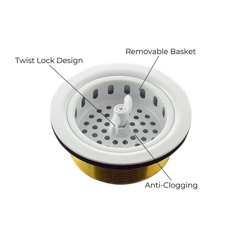 Mr. Scrappy 3.5" Sink Drain Assembly with Twist Lock Basket
