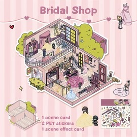 DSNJPZX Large DIY 3D Sticker Scene - Cute and Funny Cartoon Sticker Scenes - Make Your Own Stickers - Scene Stickers for Adult Kids Relief Stress Pass The Time