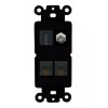 Wallplate City 1 Port HD Coax 2 CAT6 Ethernet Wall Plate DecorZ ROCKER [ BLACK ]
