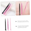 Baluue 3pcs Multi-purpose Nail Tweezers Dual-ended Precision Tweezers for Nail