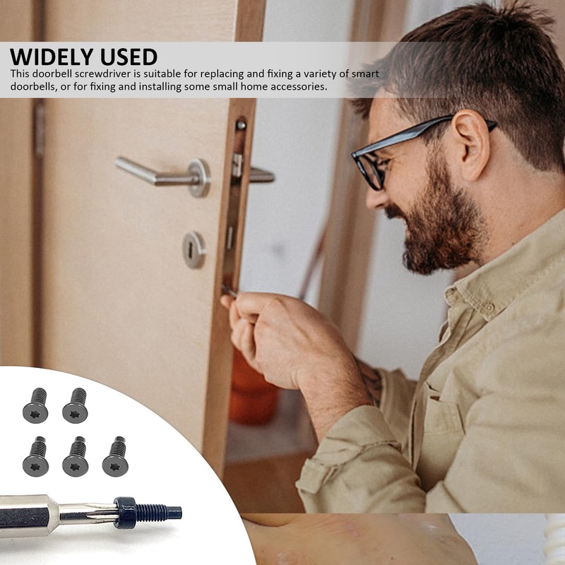 3-Piece Ring Screwdriver with 16 Screws, Replacement Ring Screwdriver, Doorbell