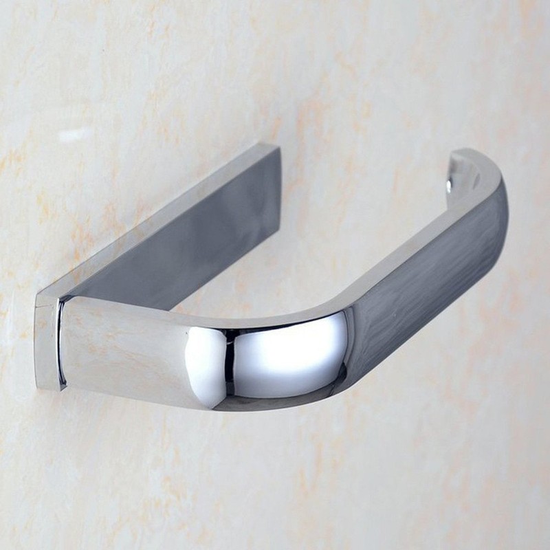 Aothpher Wall Toilet Roll Holder Bathroom Tissue Rack Brass Chrome