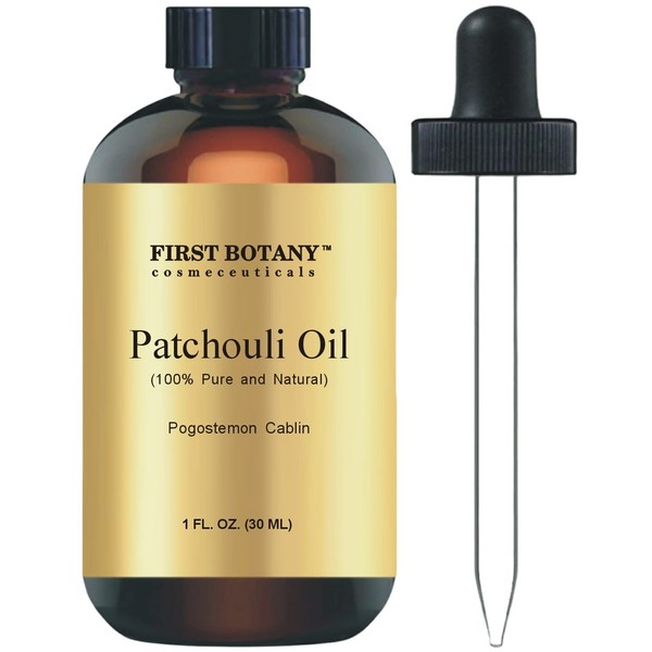 First Botany, 100% Pure Patchouli Essential Oil - Premium Patchouli Oil for Aromatherapy, Massage, Topical & Household Uses - 1 fl oz (Patchouli)