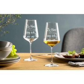 Leonardo Puccini Weinglas 560ml mit Gravur Zu Vino sag ich nie no - für Rot- & Weisswein – lustige Geschenkidee für Geburtstag, Frauen, Männer, Freundin/Freund & Weinliebhaber (Zu Vino)