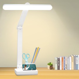 MAYTHANK Cordless Desk Table Lamp Reading Light Rechargeable Battery 4000mah, Tall & Large Light 50 LED,Touch 3 Modes,2 Ways Power,Dimmable, Bedroom Bedside Lamp,20 Inch