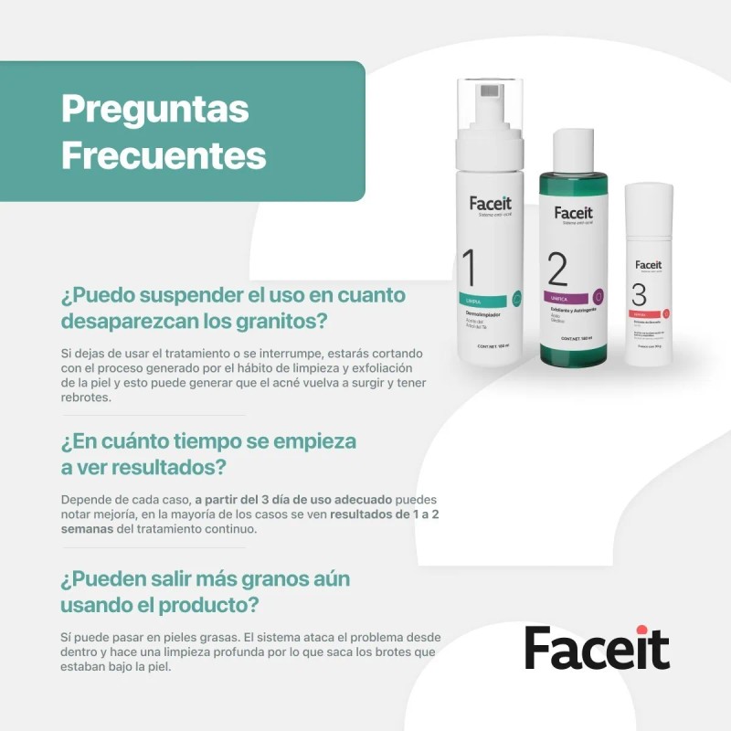 Rutina Facial Tratamiento Contra Acne 3 Pasos Kit Faceit