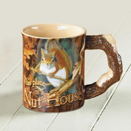 Wild Wings This Place Is A Nut House Squirrel Mug by Mia Lane