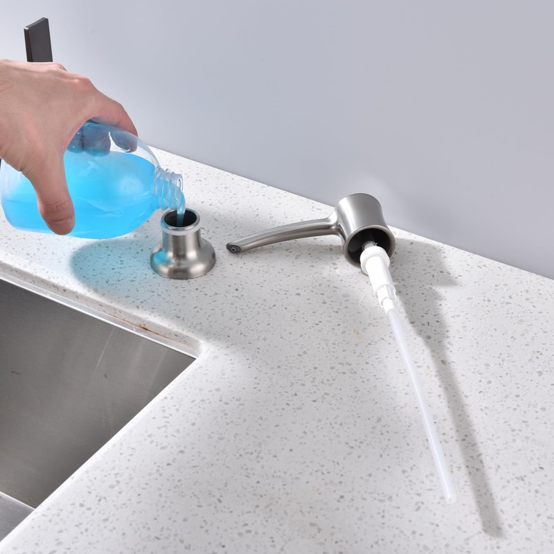 Brushed Nickel Soap Dispenser for Kitchen Sink, Built in Sink