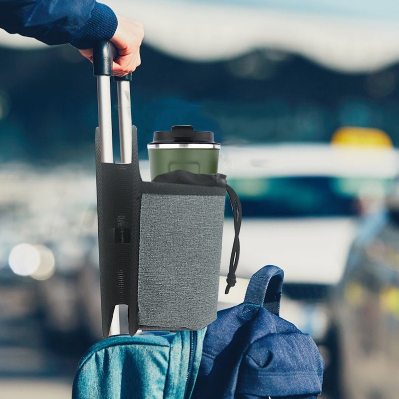Luggage Travel Cup Holder Outdoor Free Hand Drink Beverage Fits