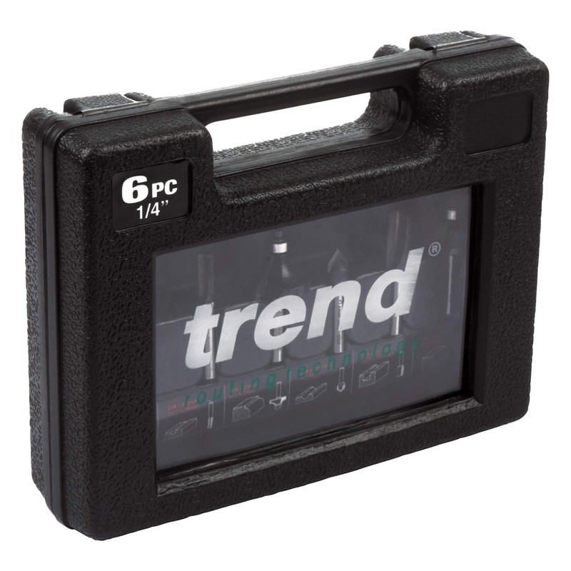 Trend 6 Piece Router Bit Starter Set, 1/4 Inch Shank,