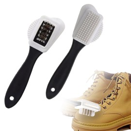 ZoeTekway 2 Pieces 4 Sided Suede Shoe Brush, Suede Boot Cleaning Brush, High Quality Cleaning Shoe Brush, Crepe Brush, Shoe Cleaning Kit