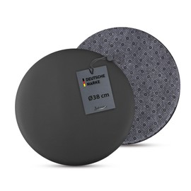 Bestlivings Chair Cushion Black Diameter 38 cm Imitation Leather with Non-Slip Seat Cover for Home, Office and Garden, Ideal for Comfort and Style