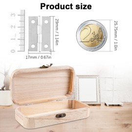 VIPMOON 17 x 29 mm Mini Hinges Silver Foldable, Pack of 30 Retro Craft Hinge Model Making with Screws for Crafts, Small Jewellery Boxes, Dollhouses