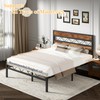 VECELO Full Size Bed Frame with Headboard, Heavy-Duty Platform Bedframe