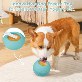 Animire Long-Lasting Interactive Dog Lick Toy, Stuffable Dog Enrichment to Keep Dogs Busy, Wobbly Treat Dispensing Freezable Licking Toys, Food-Grade Safe (Teal Blue,S)