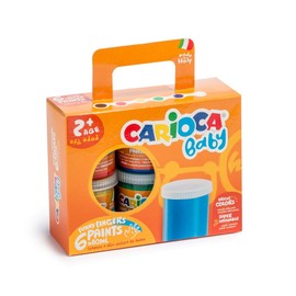 Carioca Finger Paint Multi Malerei waschbar – Gemälde waschbar (Mehrfarbig, 6 Stück (S), Multi, 80 ml, rund, 24 Monate)