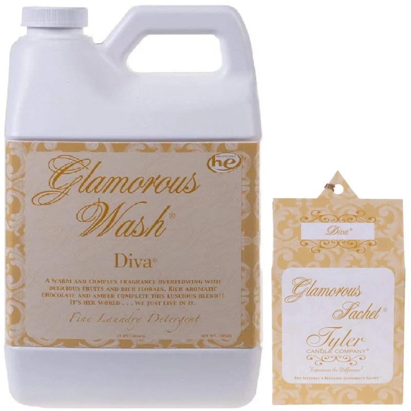 Tyler Candle Glamorous Wash Diva Laundry Detergent 64oz w/Diva Sachets
