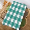 Walmsco Tablecloth Cyan White Checkered Pattern Decor For Dining Room