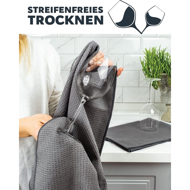 Gräfenstayn Set of 4 Microfibre Tea Towels – Absorbent &
