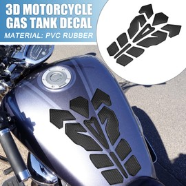A ABSOPRO Universal 3D Motorcycle Gas Tank Decal 7.87''x5.59'' Gas Tank Protector Sticker Fuel Oil Gas Tank Pad Protector Sticker Decal PVC Rubber Black
