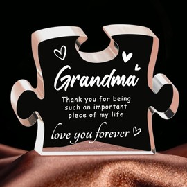 Grandma Gifts, Christmas Gifts for Grandma - 4.9 x 3.7 inch Engraved Acrylic Block, Grandma Birthday Gifts, Thanksgiving Mothers Day Gifts for Nana, Grammy, Grandmother from Grandkids