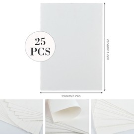 300 g Watercolour Paper A4, Watercolour Pad Painting Paper 28.5 x 19.6 cm, Handmade White Handmade Paper, Cotton Rag Paper, Handmade Paper for Invitations, Drawing, Sketching, Writing (25 Sheets)