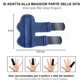 Longivia® Tutore Dito Regolabile Traspirante con inserto in metallo, Stecca Dito Mano per tutte le Dita, Tutore per Dito a Scatto