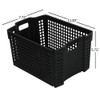 Anbers Plastic Storage Baskets/Tray Baskets, Black Stacking Baskets, Set of