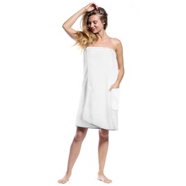 Aomig Towel Wrap Robe for Women, Quick Dry Microfibre Womens Body Wrap Towel, Bathrobe Wrap Adjustable Closure, Robe Spa Wraps, Bath Body Towel Wrap Bathrobe with Adjustable Snap Closure(80x140CM)