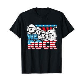 Funny We Rock Mount Rushmore Patriotic US American Flag Women Kids Men T-Shirt