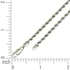 JewelryWeb 925 Sterling Silver Solid Rope Chain-Silver 4.5mm Bracelet 7 Inch Link-Bracelet for Women and Men