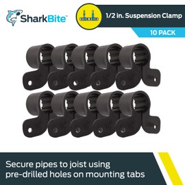 SharkBite 1/2 Inch Suspension Clamp, Pack of 10, PEX Pipe, CTS, 23071A10