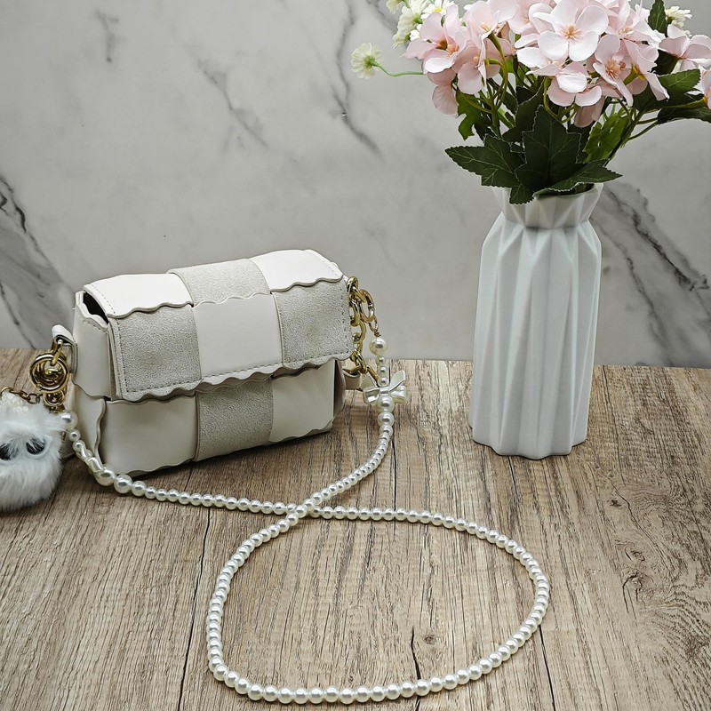 HAOBIN Bag Strap Pearl Chain Carry Strap Bags Chain 100